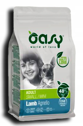 Levně Oasy suché krmivo pro psy One Protein Mini Adult jehněčí 2,5 kg