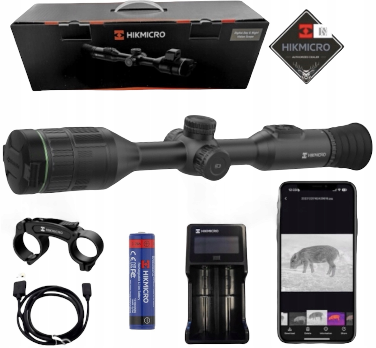 Noční zaměřovač Hikmicro Alpex 4K+ s montáží 30/1 Sada