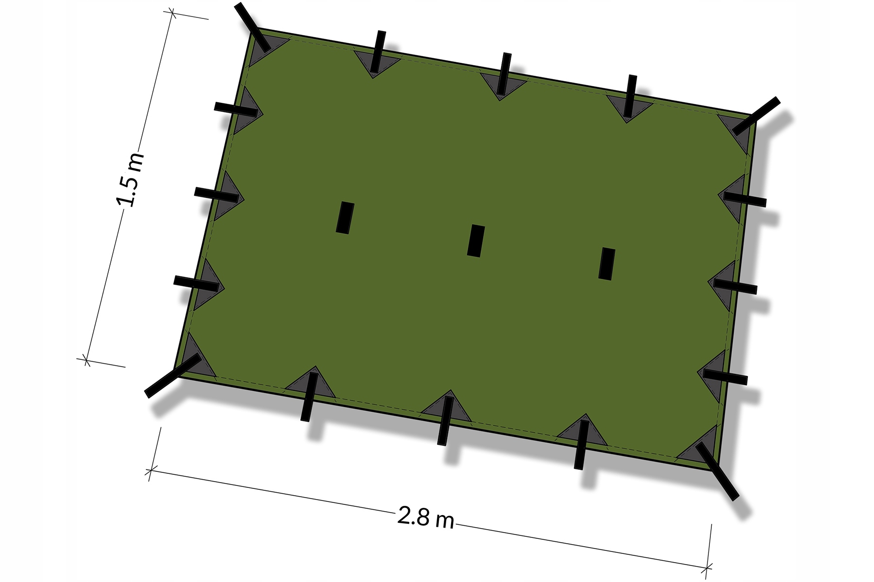 Tarp plachta DD Hammocks Tarp S zelená 2,8 x 1,5 m