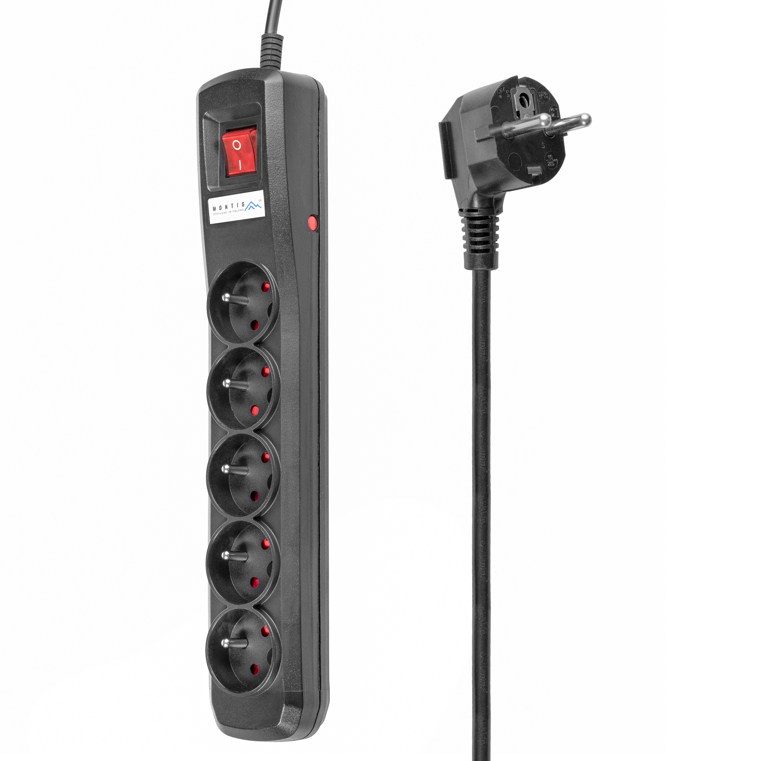 LISTWA ZASILAJĄCA PRZEPIĘCIOWA MONTIS 5 GNIAZD 3m Kod producenta MT030-3