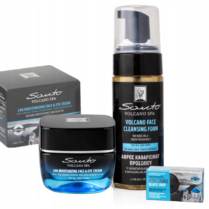 Řecký set péče o obličej Santo Volcano pěna hydratační krém