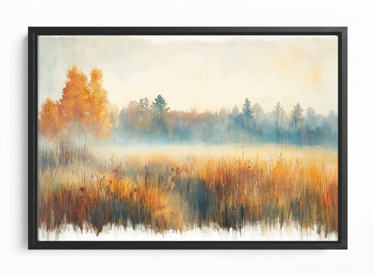 Obraz Rám Americká Krajina Vesnice Louka Stromy Příroda 60x40