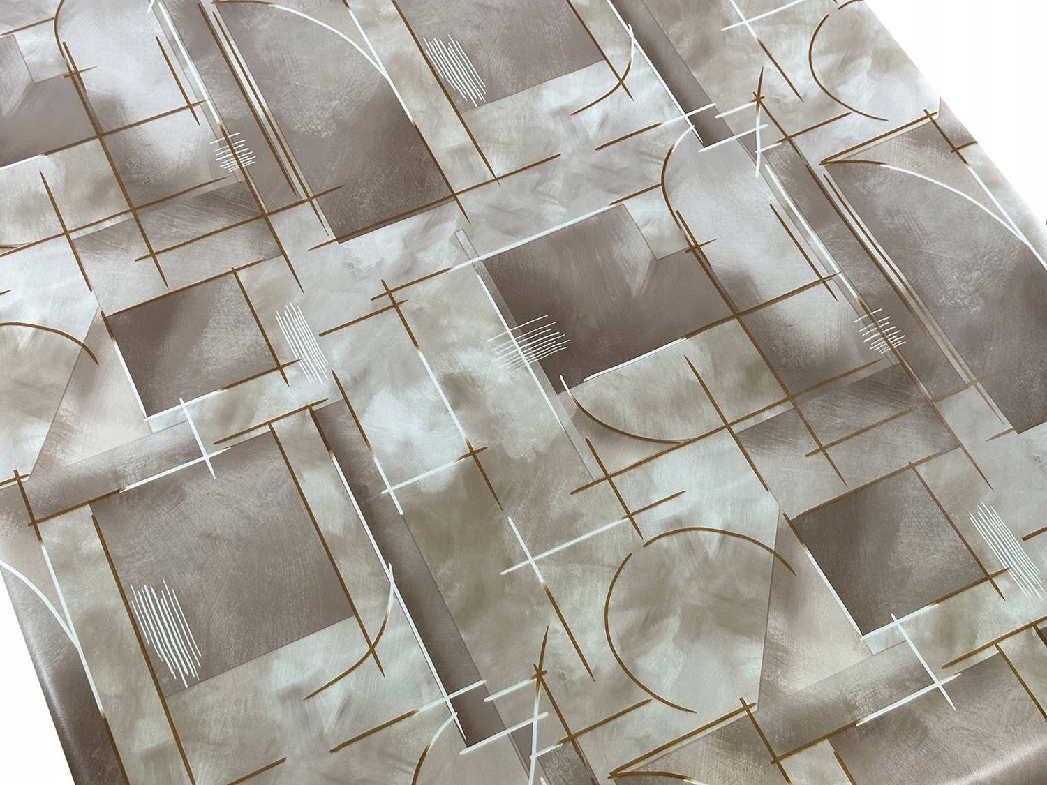 Cerata na Metry Obrus Ceratowy na Wymiar Beż Geometryczny 120x140 cm Kolor beżowy