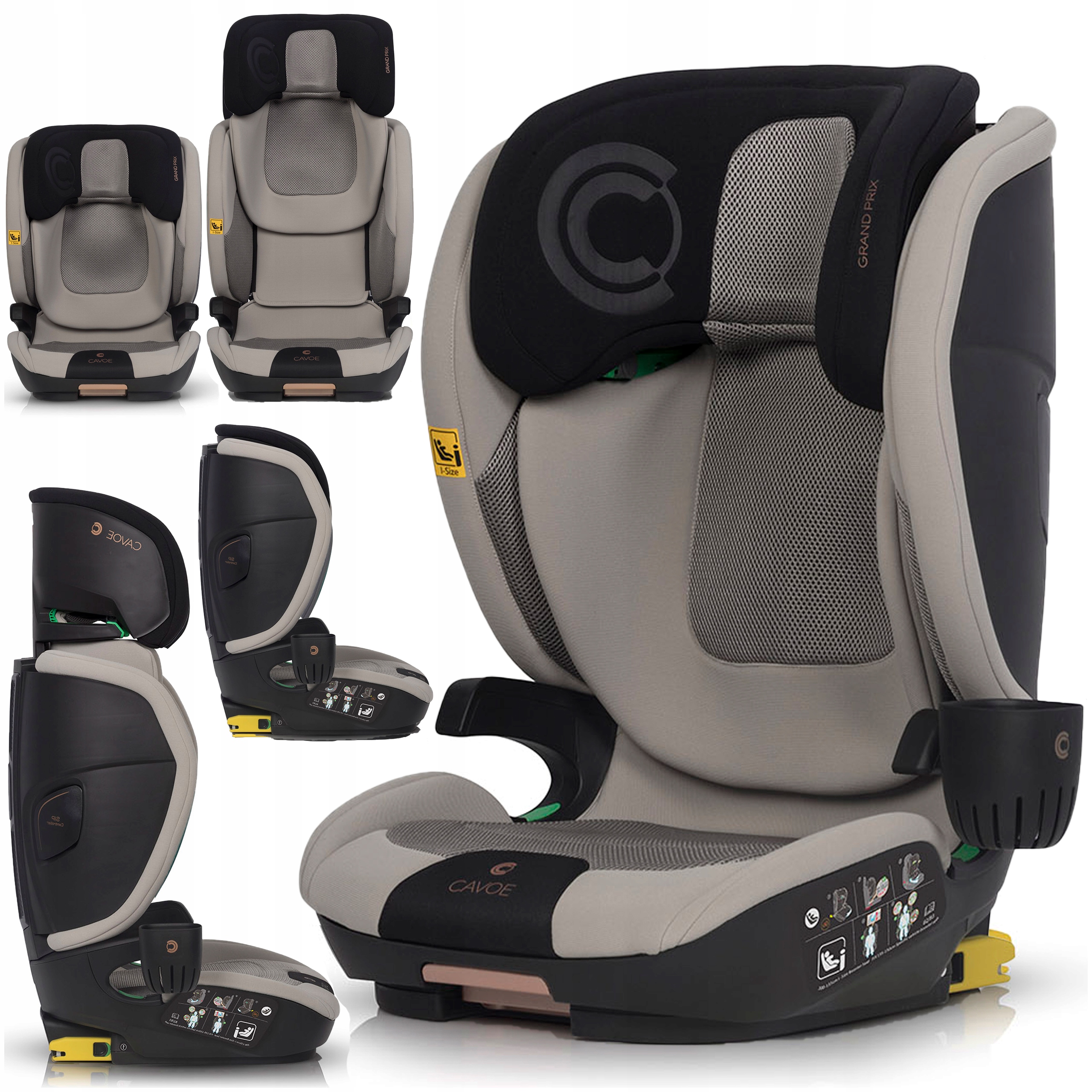 Fotelik Samochodowy Isofix i-SIZE Cavoe 15-36 Kg 100-150CM Regulacja Boczna