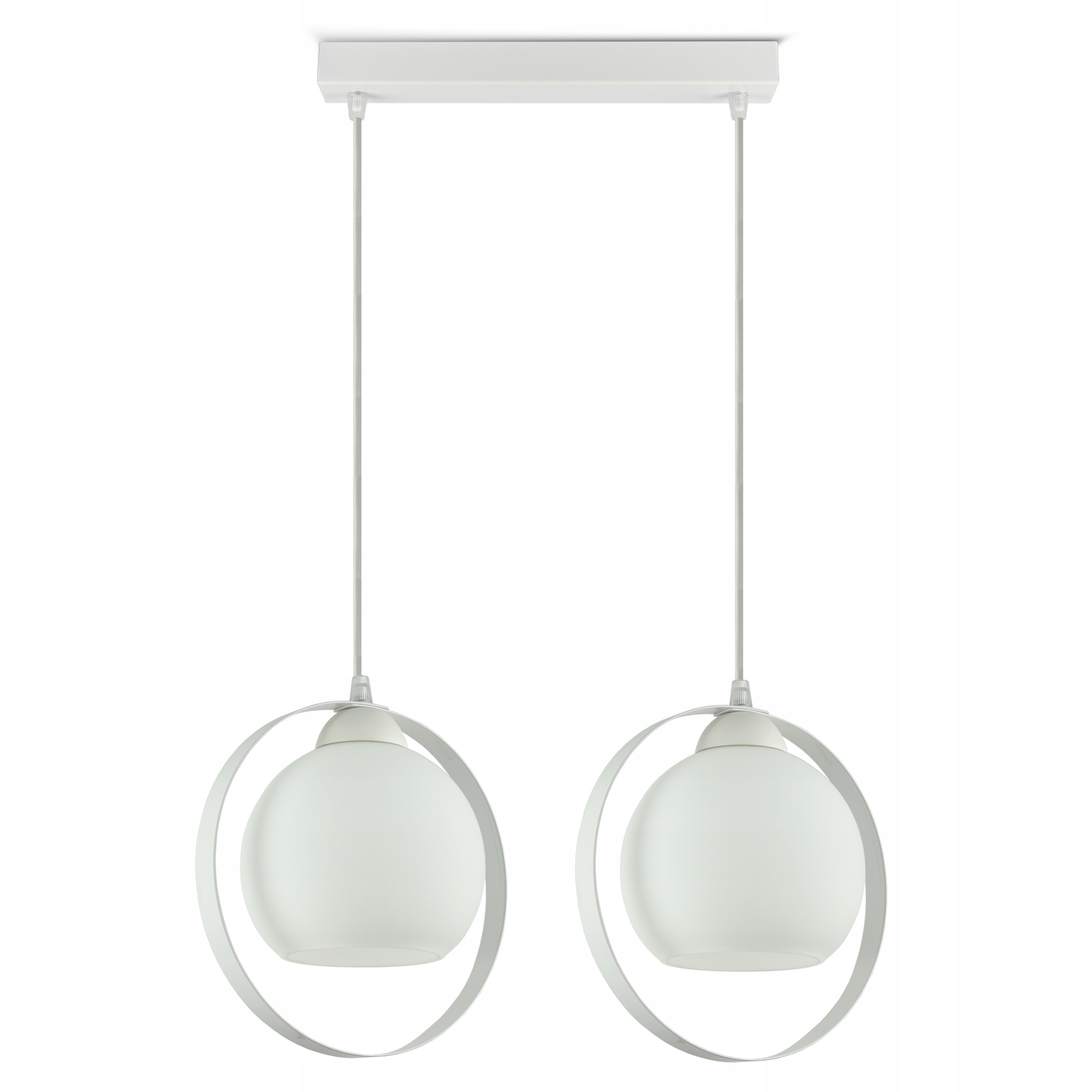 

Lampa Wisząca Żyrandol Biały Szklane Mleczne Kule