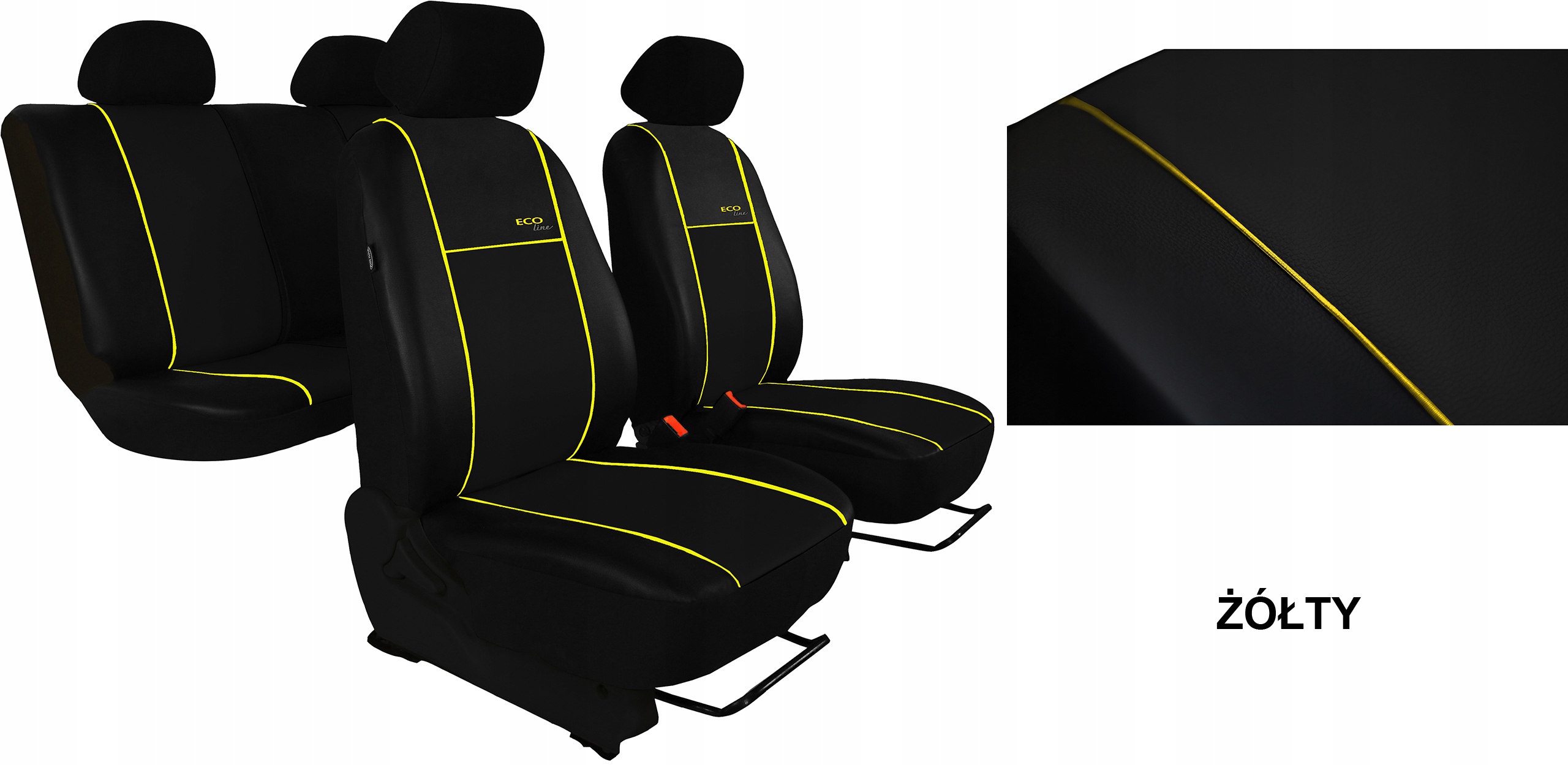 SKÓRZANE POKROWCE SAMOCHODOWE DO VW GOLF 4 Kolor czarny