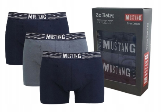 

Mustang Bokserki Męskie Navy/blue/navy 3-PAK XL