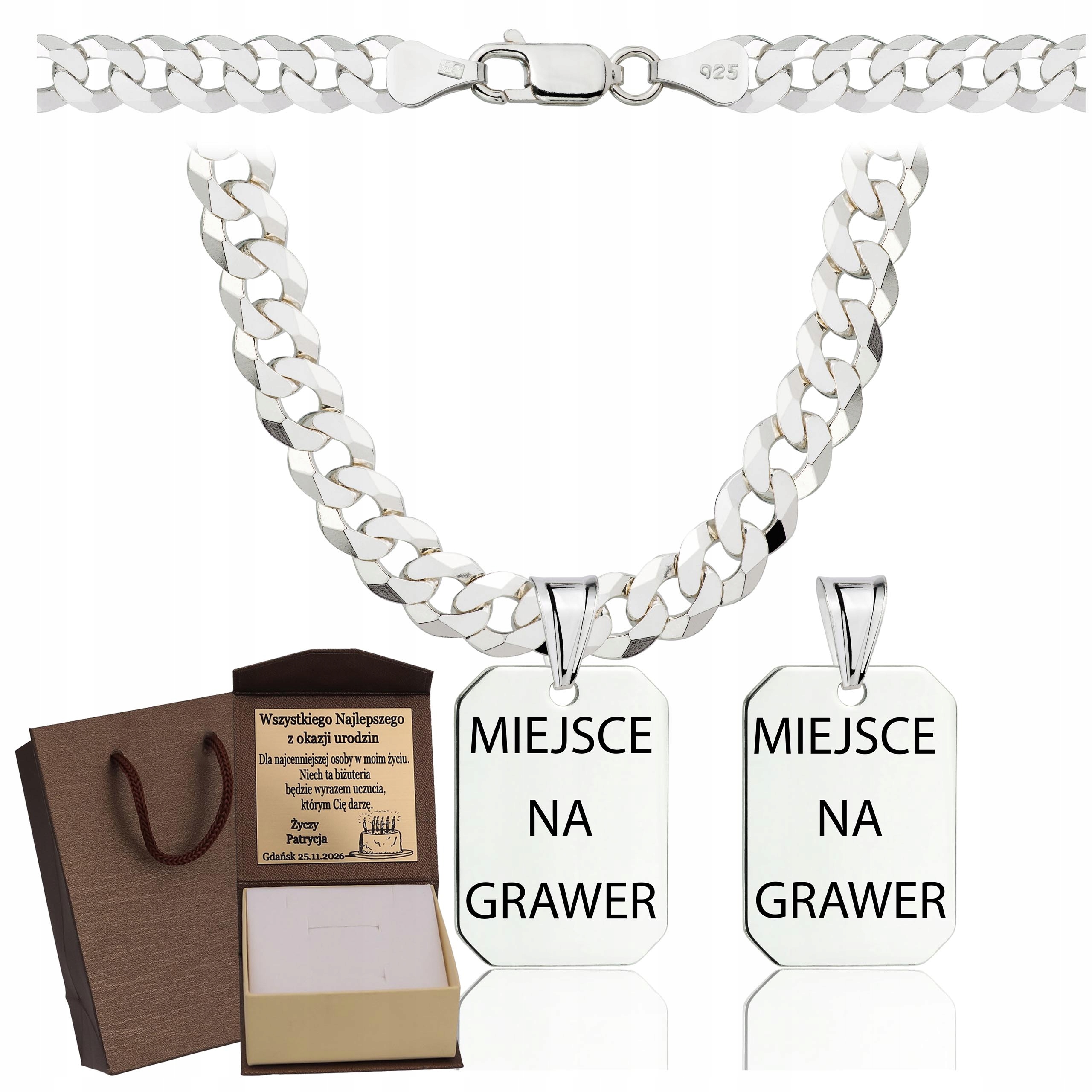 Stříbrný Plný Řetízek Pánský Pancr S Nesmrtelným Ryzost 925 Gravírování