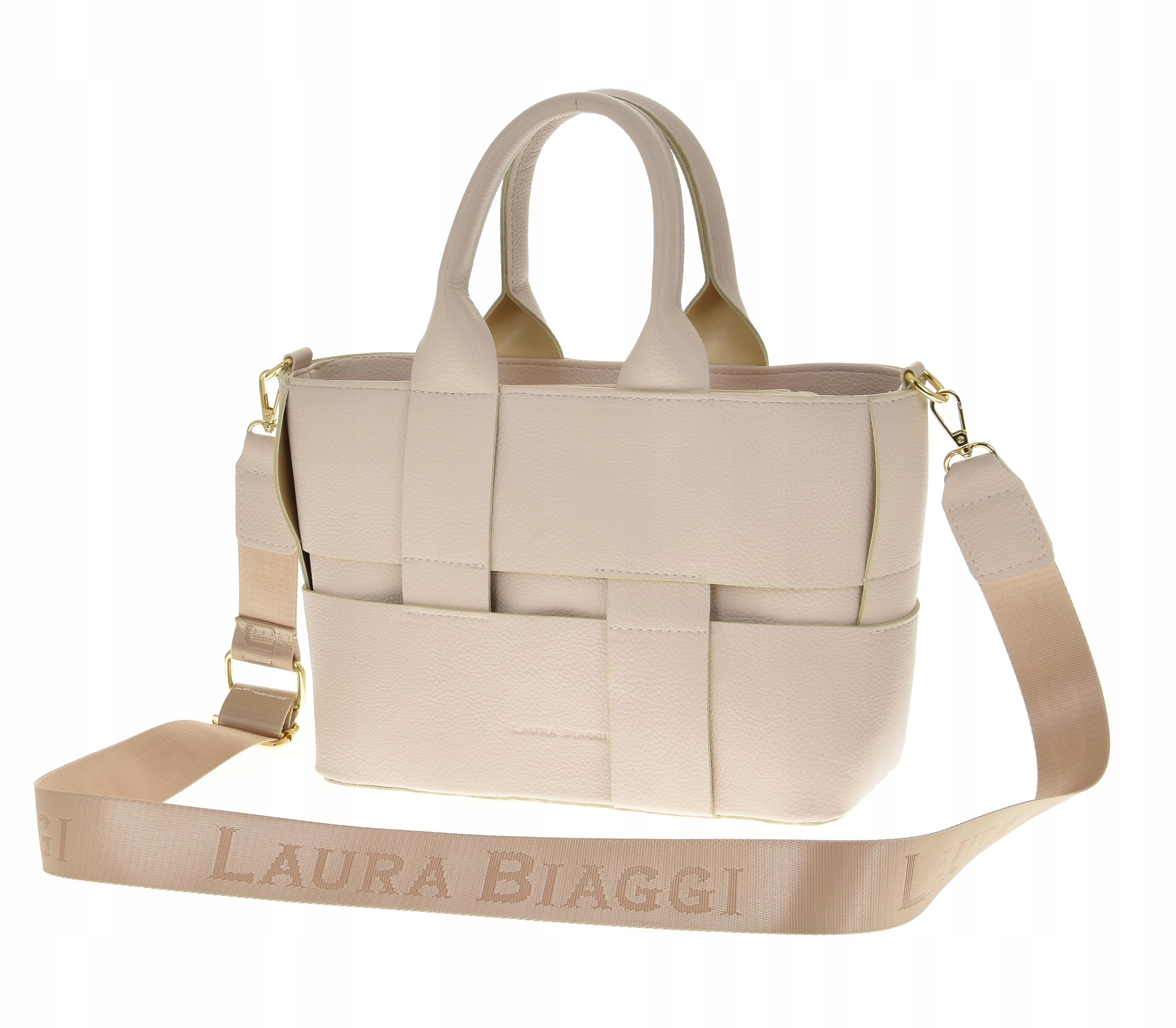 Dámská kabelka Laura Biaggi béžová shopper přes rameno pásek elegantní kufřík