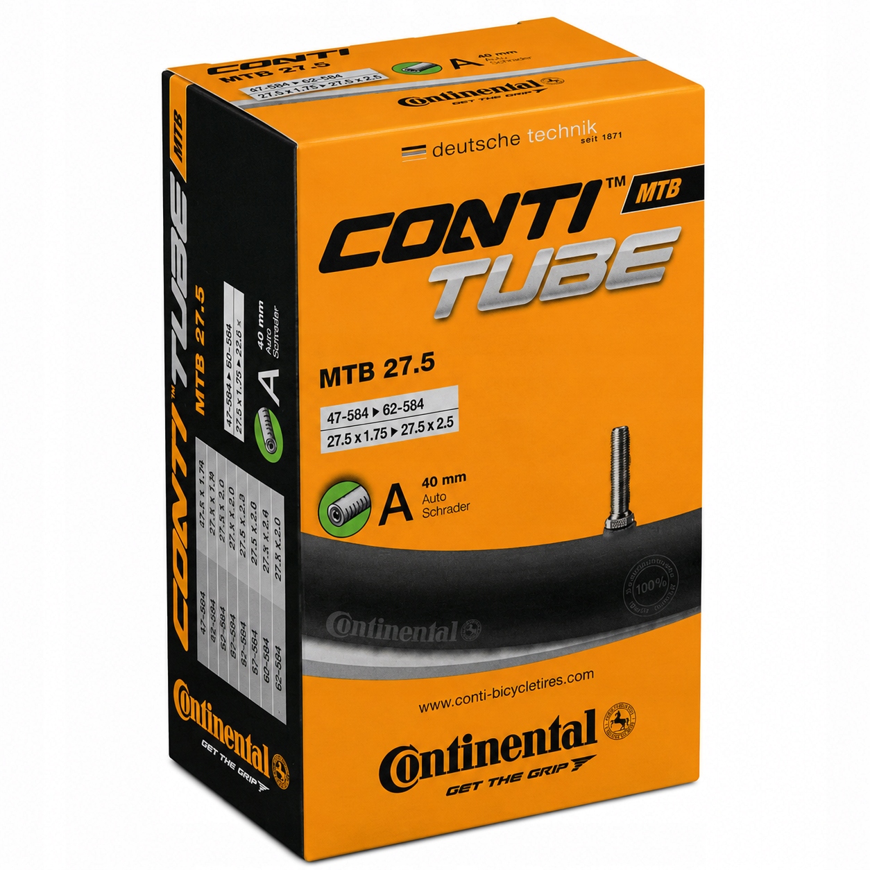 Dętka rowerowa Continental S 27,5 x 1,75-2,50 Wentyl Samochodowy 40 mm Av