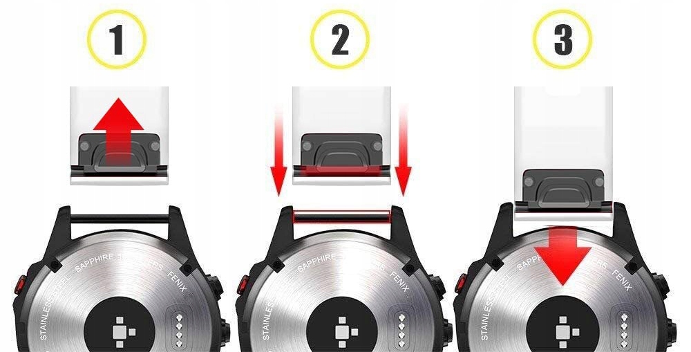 BIAŁY Pasek Garmin FENIX 6X PRO QuickFit 26mm Marka Tech-Band