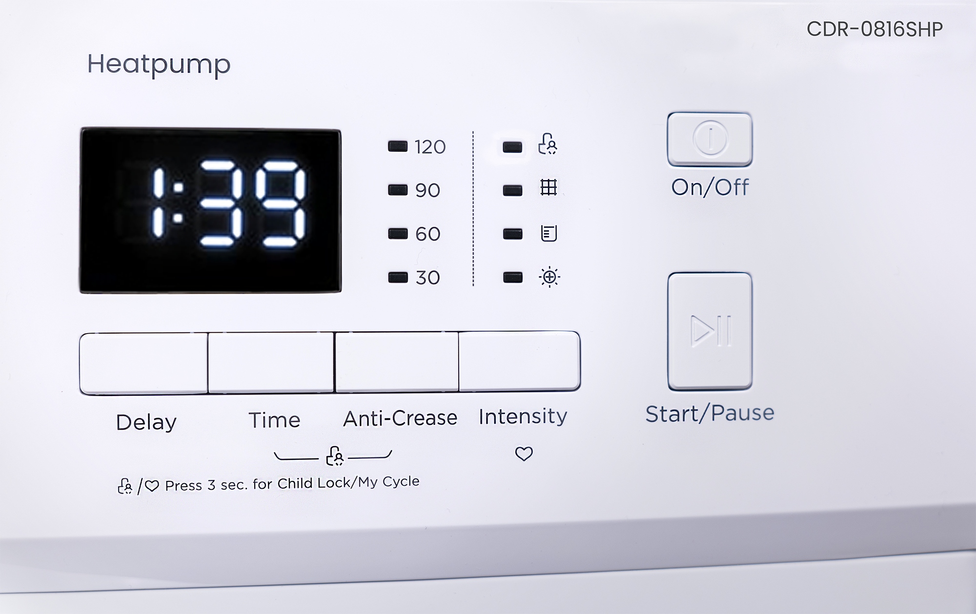 SUSZARKA KONDENSACYJNA Z POMPĄ CIEPŁA CDR-0816SHP 8kg 16 programów A++ - D Rodzaj suszarka bębnowa