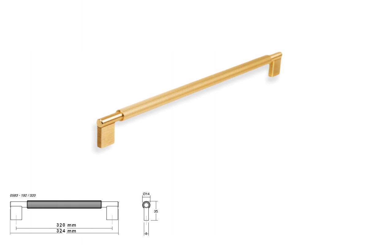 Nábytková úchytka Viefe 0583 Arpa 320 mm mosaz