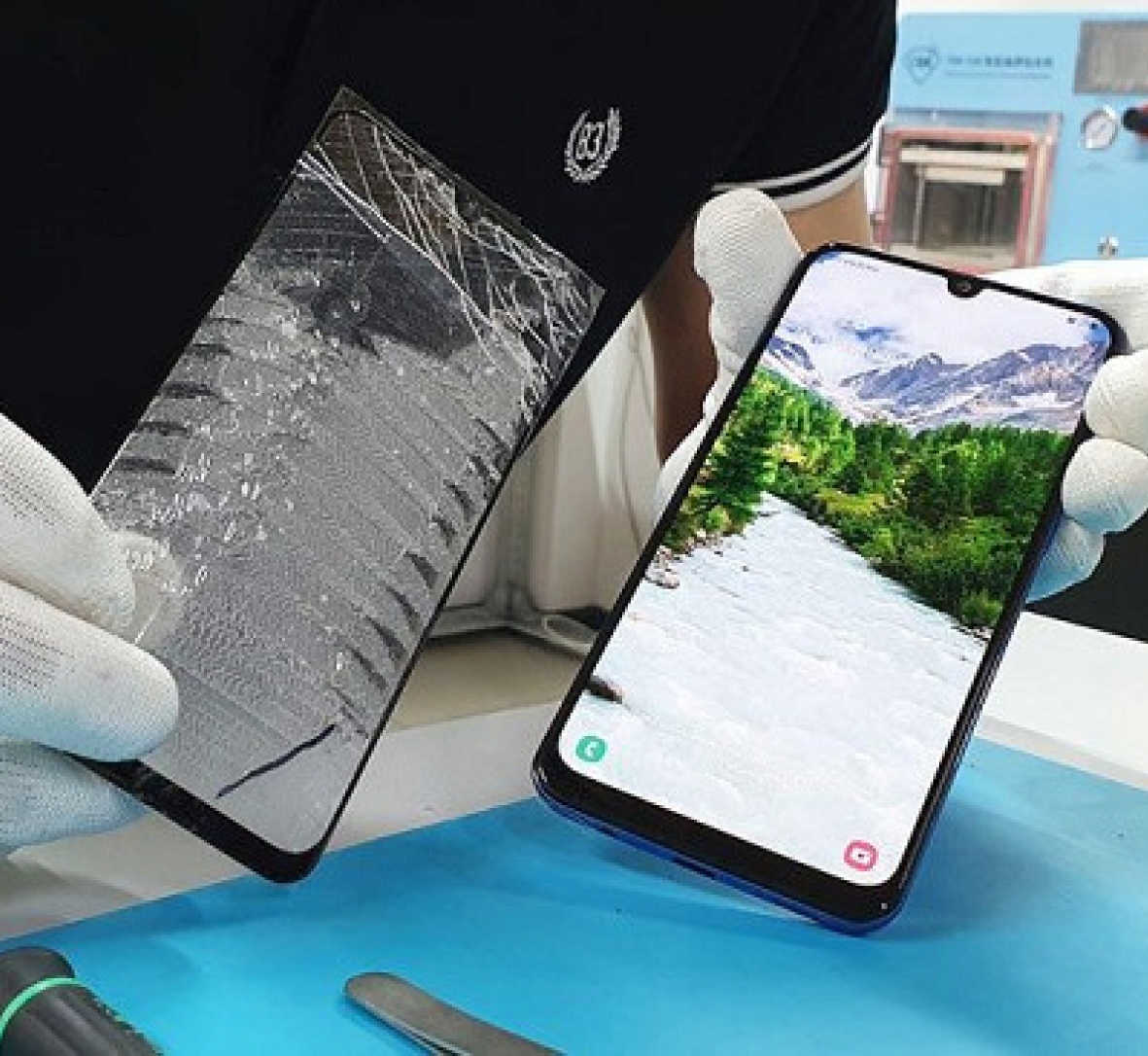 Szybka Samsung A70 | Naprawa Wymiana szybki GRATIS Pasuje do marki Samsung