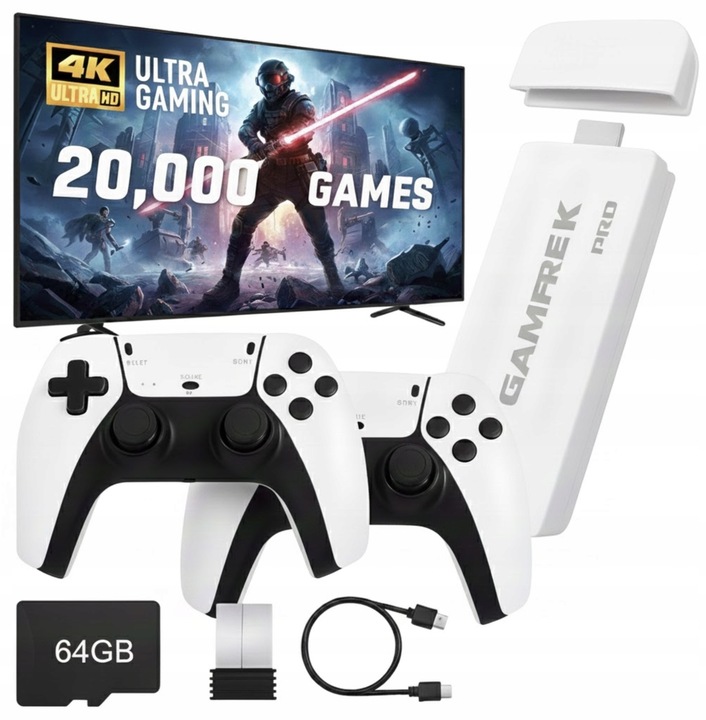 Najnowszy Model 2025 Konsola Bezprzewodowa Retro 2PADY 64GB 20000 Gier