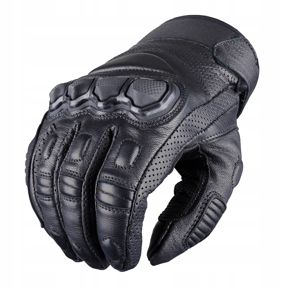 

Krótkie Skórzane Rękawice Motocyklowe Wolf Black S