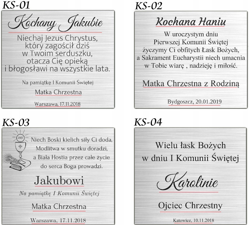 

Obrazek Srebrny Pamiątka Komunii Świętej Dedykacja