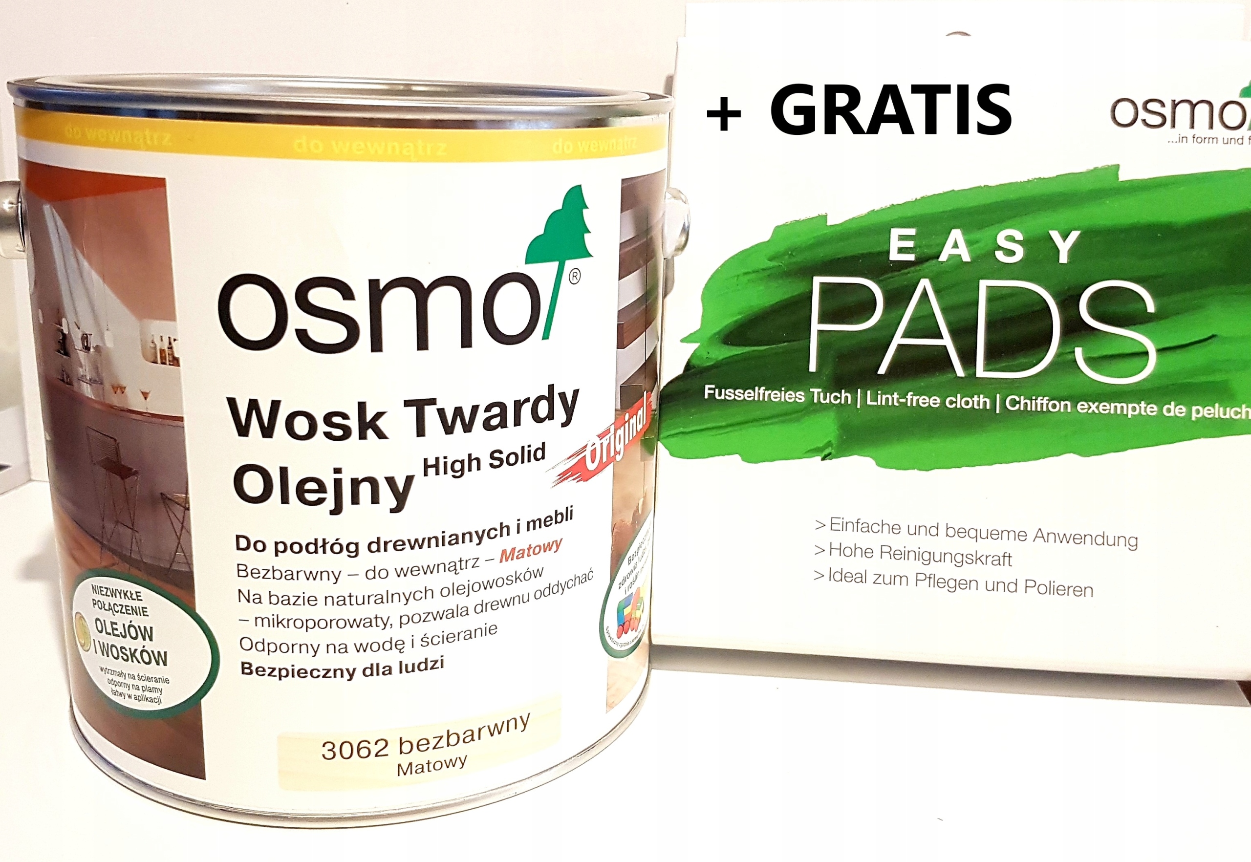 

Osmo 3062 Wosk Do Drewna Matowy 0,75lx 2= 1,5l