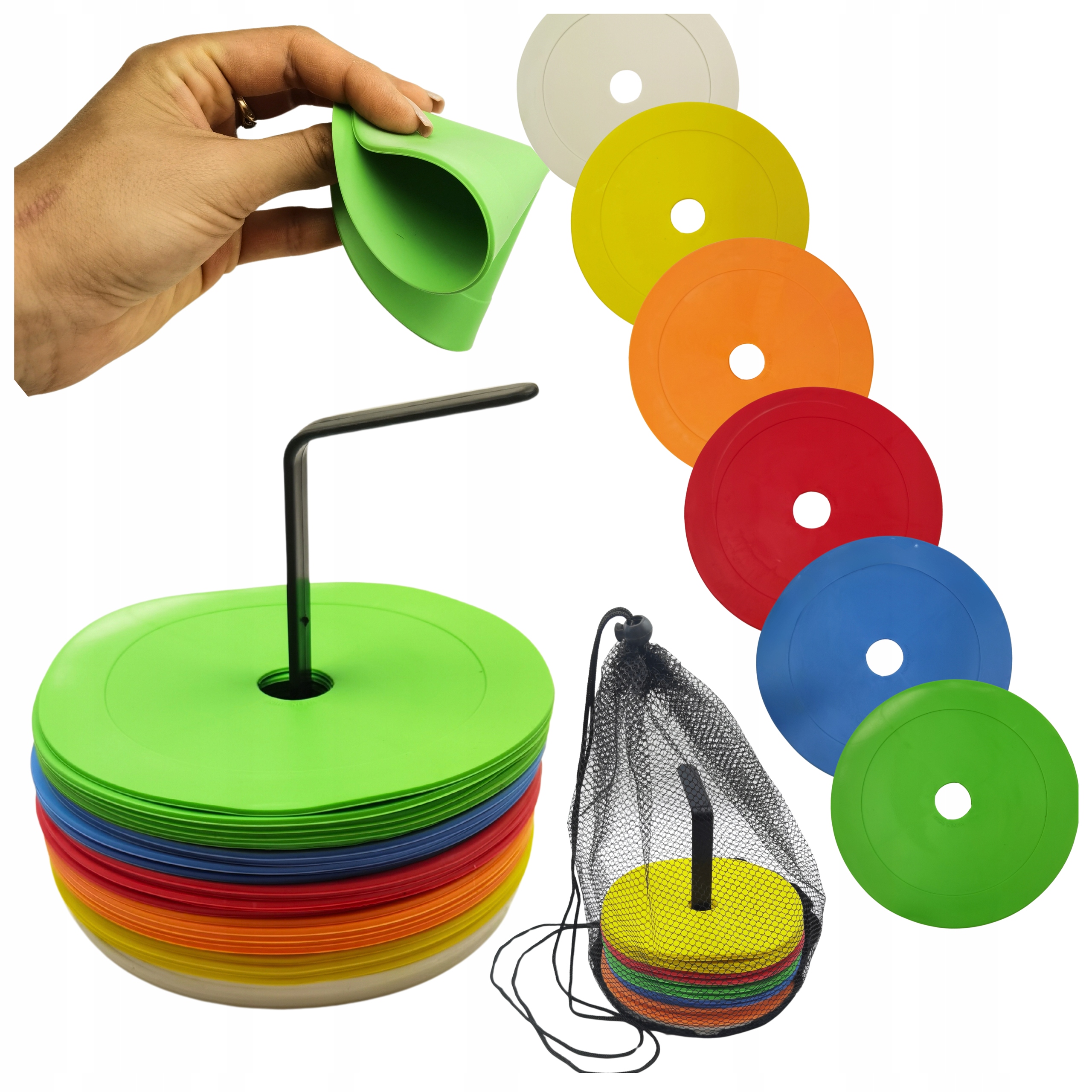 Znaczniki pola Płaskie talerzyki Maty placki 30szt. wysepki pola znakujące