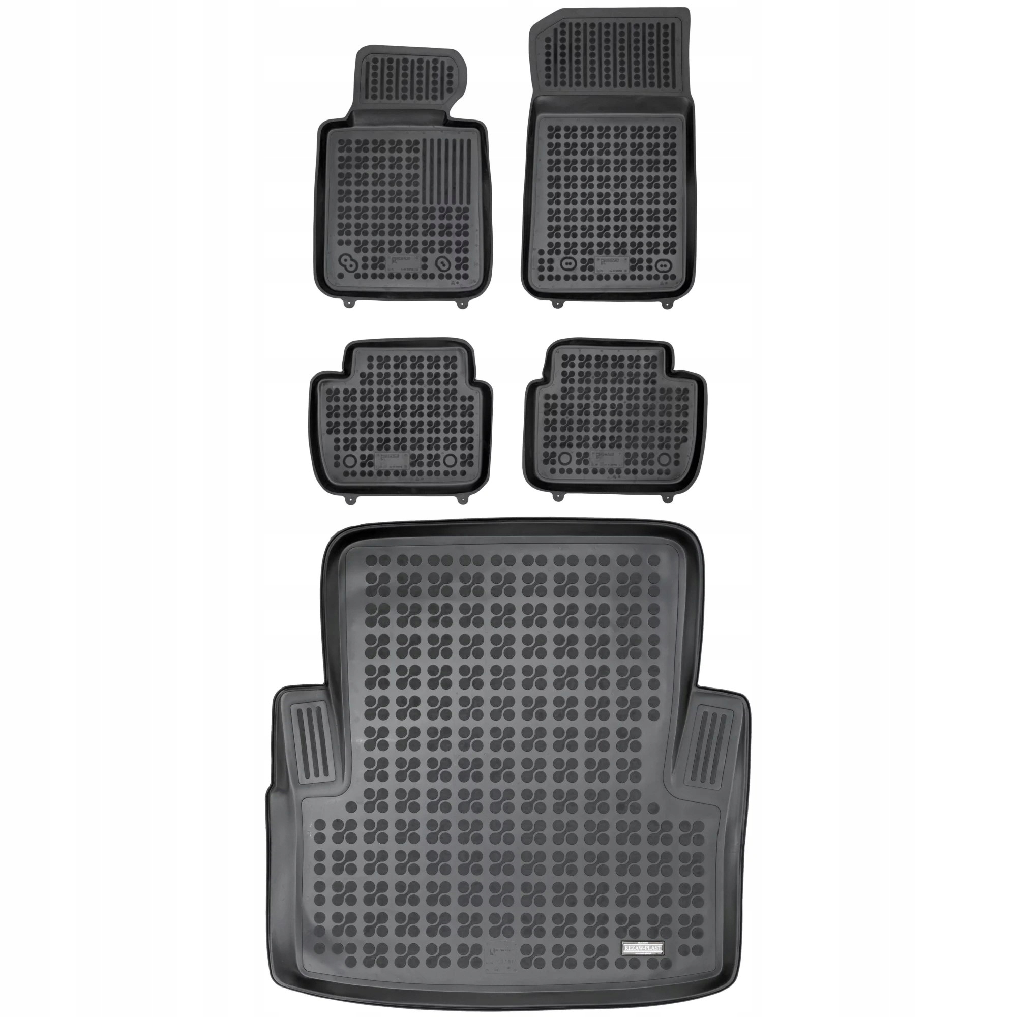 Sada koberčekov čierna gumová rohož čierna Bmw radu 3 E90 2004-2012