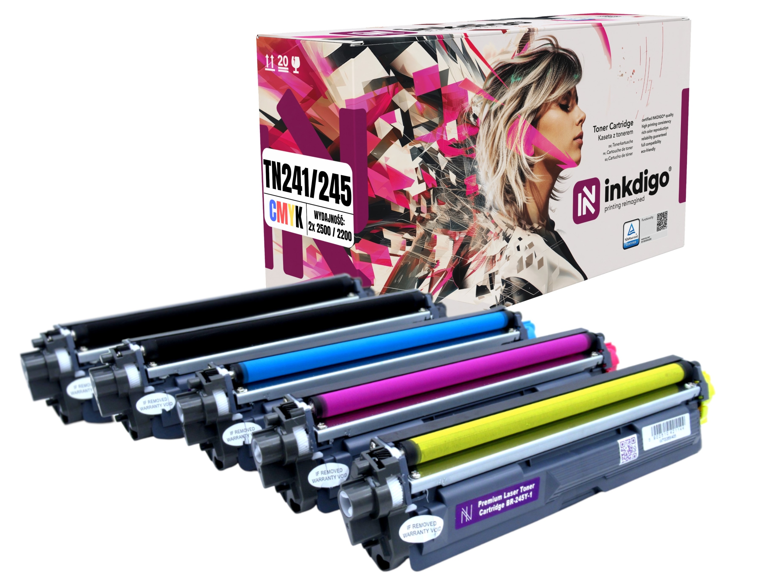 5x Toner TN-241 TN-245 náhradní pro Brother DCP-9015 DCP-9020 HL-3150