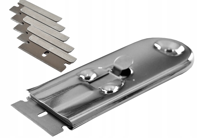 SKROBAK DO SZYB MINI KORPUS METALOWY + 5 OSTRZY GRATIS! Marka Maan