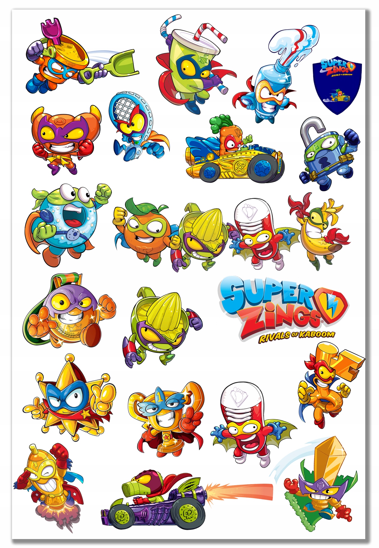 

Naklejki dla dzieci Superzings Arkusz Duży Wybór