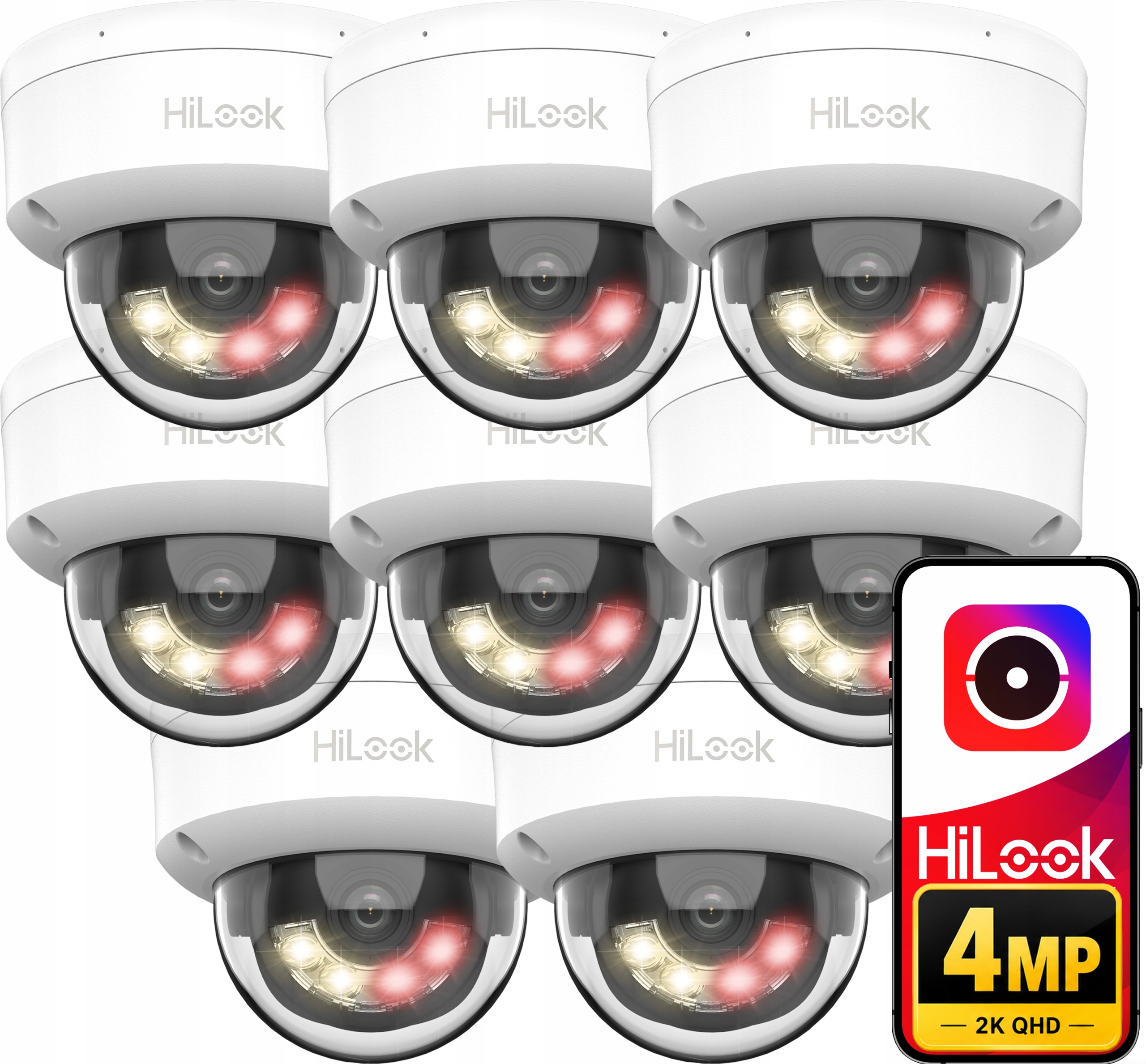 4MPx Ip kamera sada 8x IPC-D140HA-LUC Smart Hybrid Light PoE IK08 Odolná