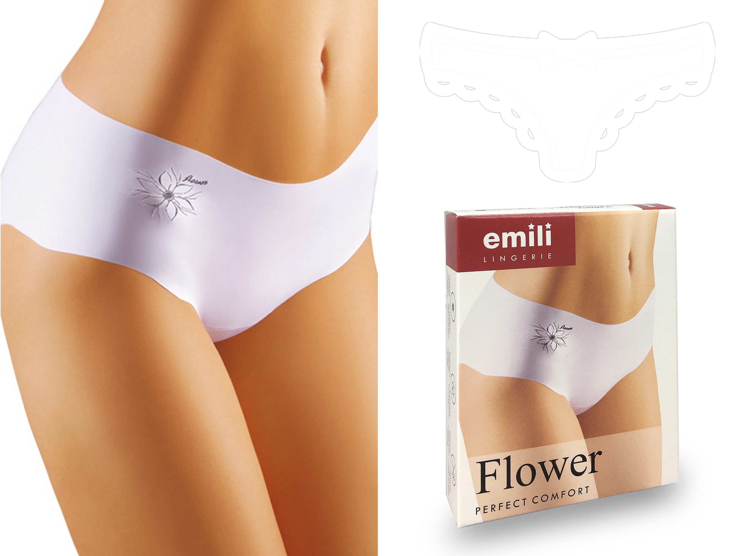 

Emili Flower Laserowo Cięte Figi biały XL