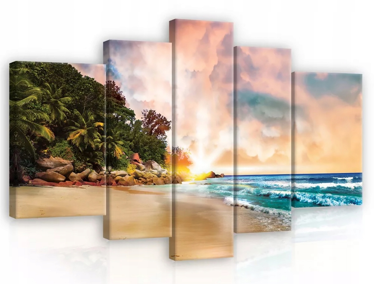 Obraz Na Plátne Canvas 170x100 Pláž More Oceán Tropik Slnko Západ