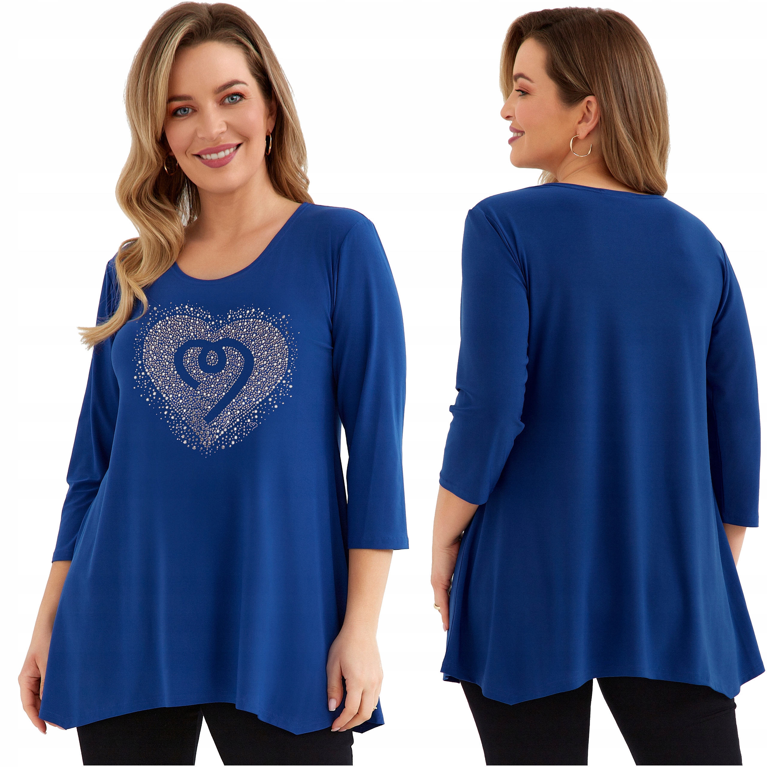 Dámská tunika Velké velikosti Volná Dlouhá Plus Size Polský Výrobce Mikina