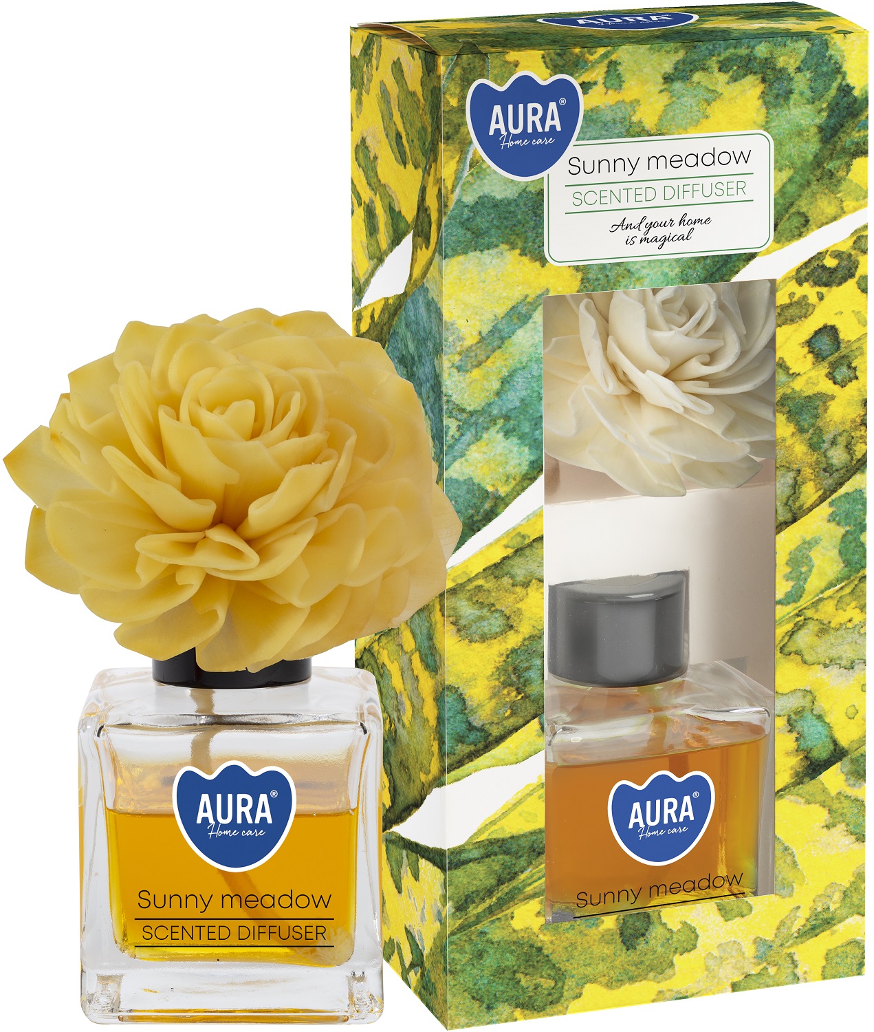 Dyfuzor odświeżacz zapachowy Słoneczna Łąka 80ml z kwiatem AURA