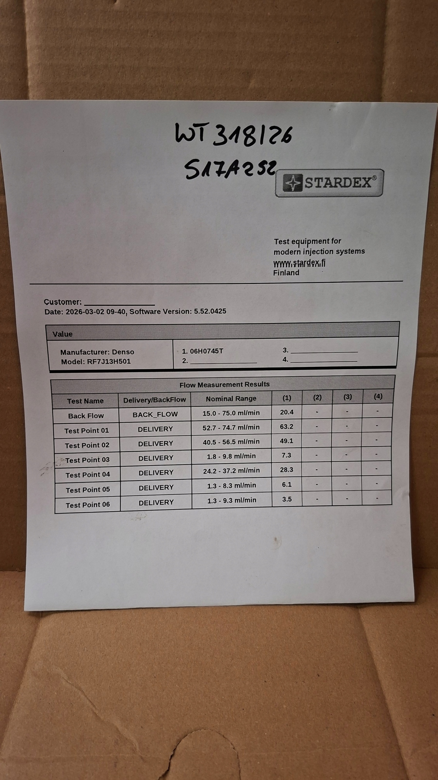 injector MAZDA 2.0CITD DENSO RF7J13H501 WYDRUK