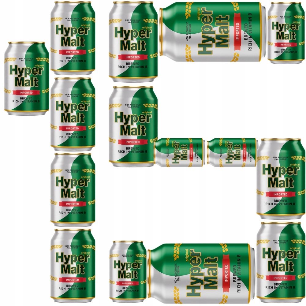 Nealkoholický sladový nápoj 0% Non Alcoholic Malt Drink 15x330ml Hyper Malt