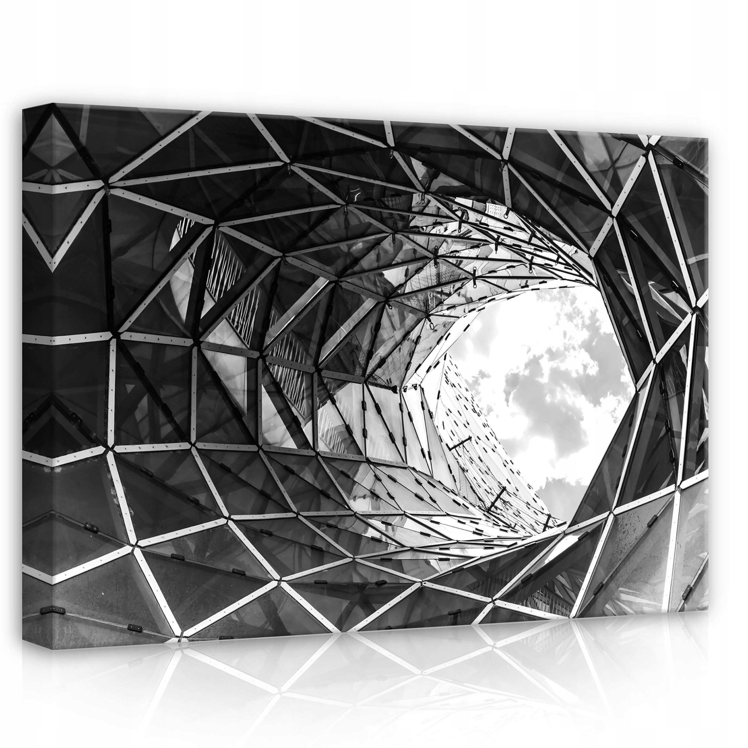 Obraz 70x50 Tunel geometrie trojrozměrná černá futuristická perspektiva