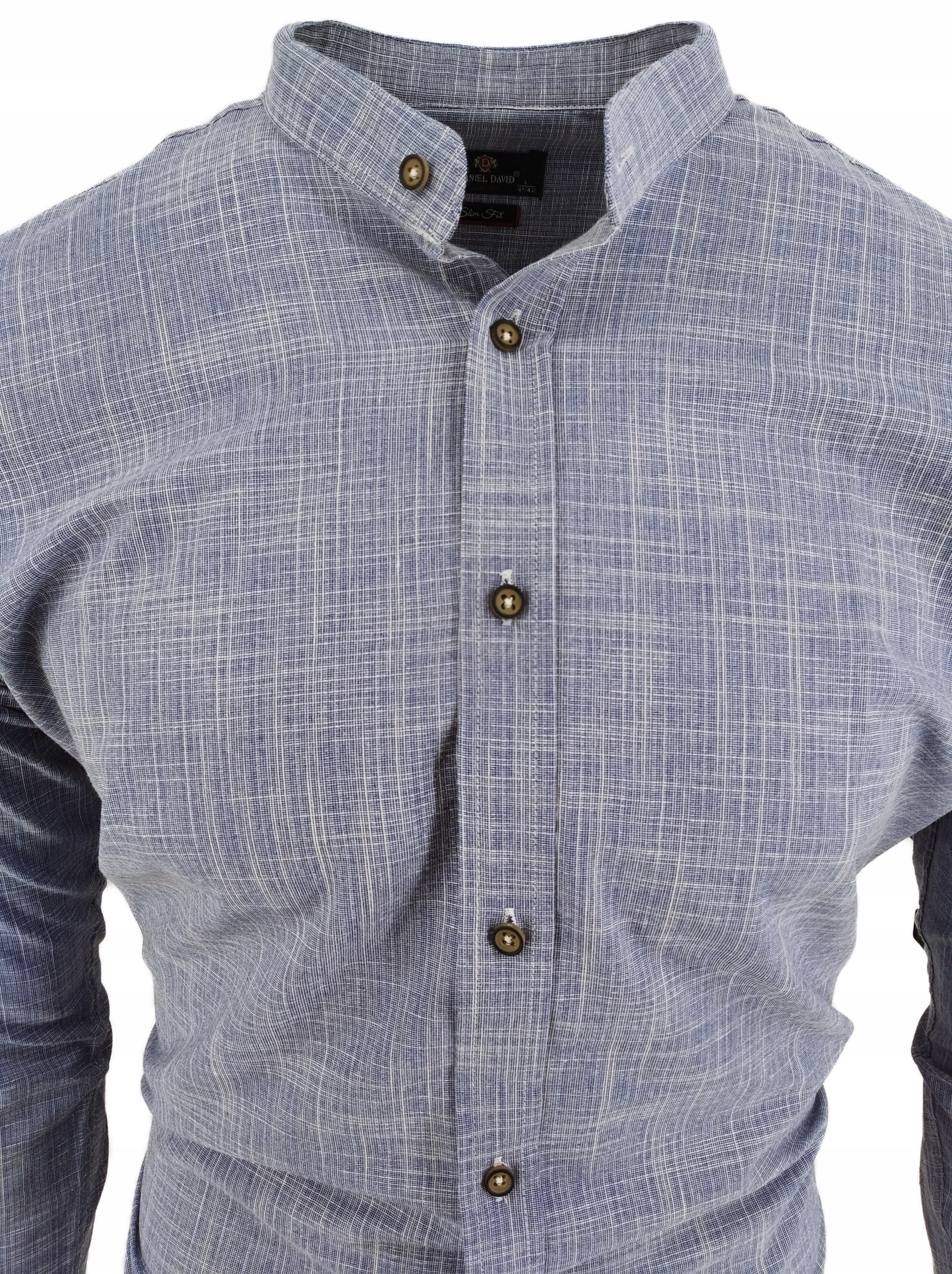 KOSZULA MĘSKA STÓJKA NIEBIESKA DŁUGI RĘKAW L Marka inna