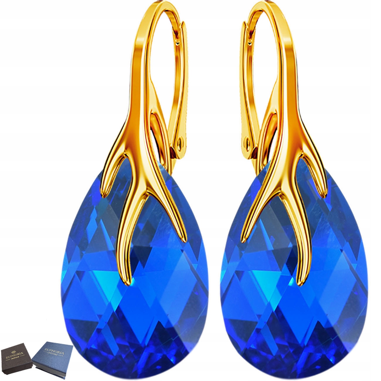 Pozlacené Náušnice Závěsné Stříbro 925 Stříbrné šperky pro ženy Dlouhé