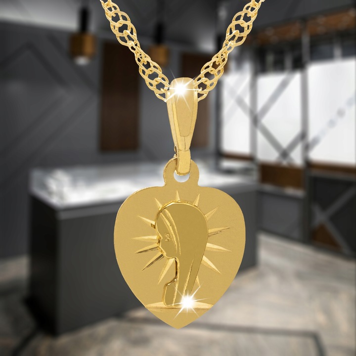 ZŁOTY ŁAŃCUSZEK KOMUNIJNY MATKA BOSKA 925 GRAWER Marka Golden Celebrity