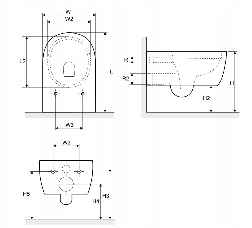 Miska wisząca z deską wolnoopadającą - Excellent Doto Pure Rim 48 x 36 cm Kod producenta CEAX.1404.485.WH