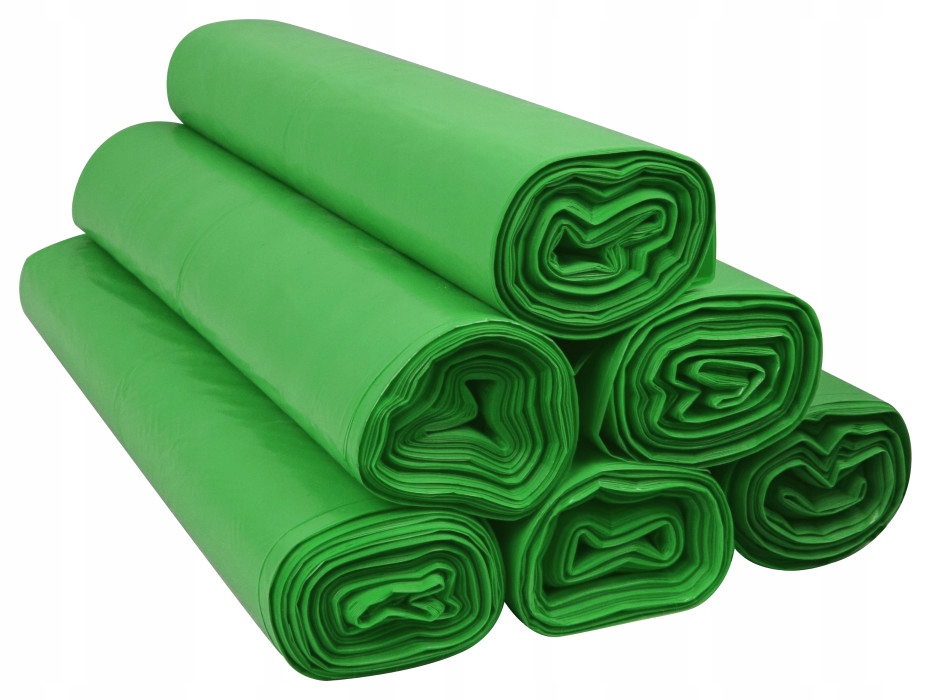 WORKI NA ŚMIECI 120L 25szt LDPE ZIELON GRUBE MOCNE