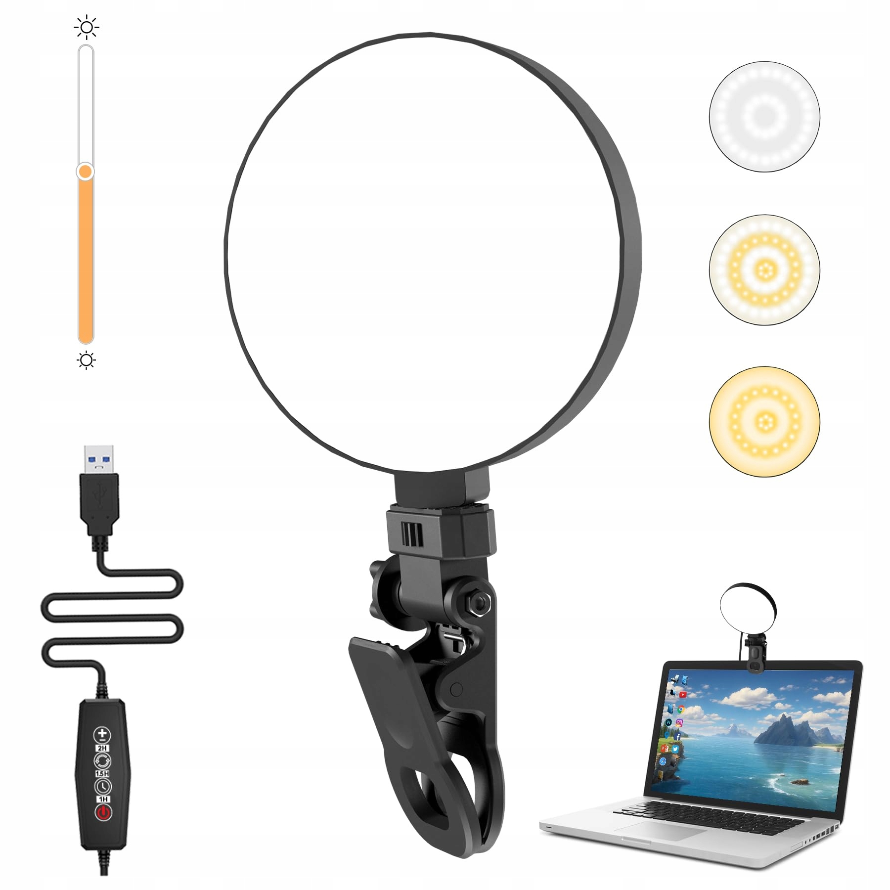 Mojimdo Lampa pierścieniowa LED do telefonu komórkowego i laptopa — miniatura 8