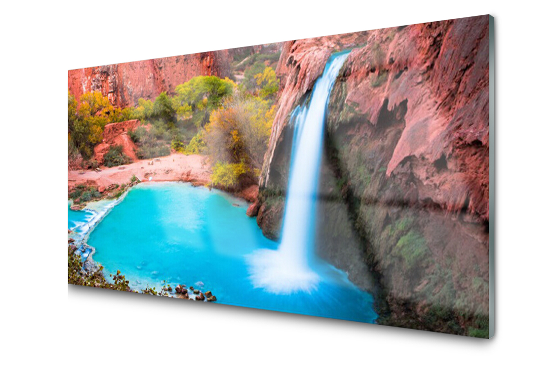 

Panel szklany dekor Wodospad Góry 120x60 + Klej