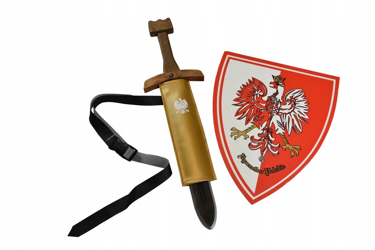 

Zestaw rycerz król tarcza miecz 52 pochwa złota