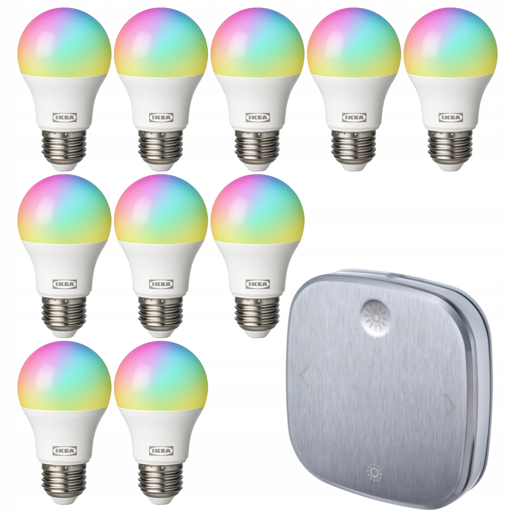 Ikea Tradfri Led E27 Rgbw 806lm 7.3W Smart 10x WiFi žárovka Dálkový Ovladač Stříbrná