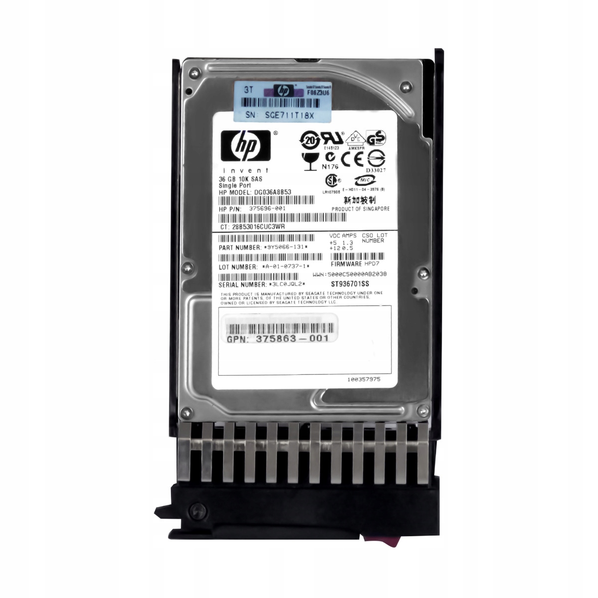 Hp 375696-001 36GB 10K 8MB Sas 2,5'' DG036A8B53