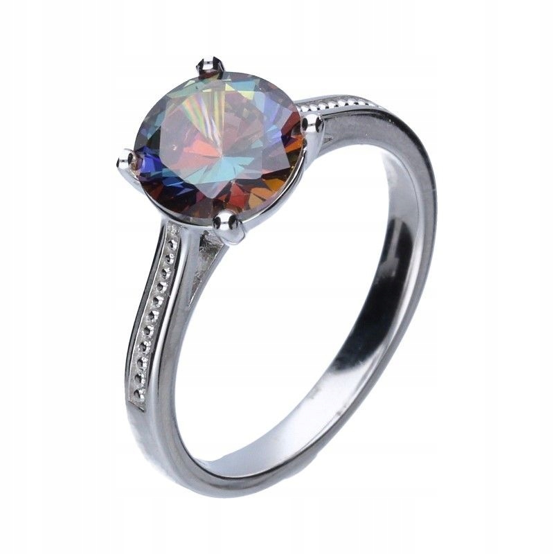 Dámský prstýnek stříbro 925 s velkou barevnou zirkonií jako dárek 12