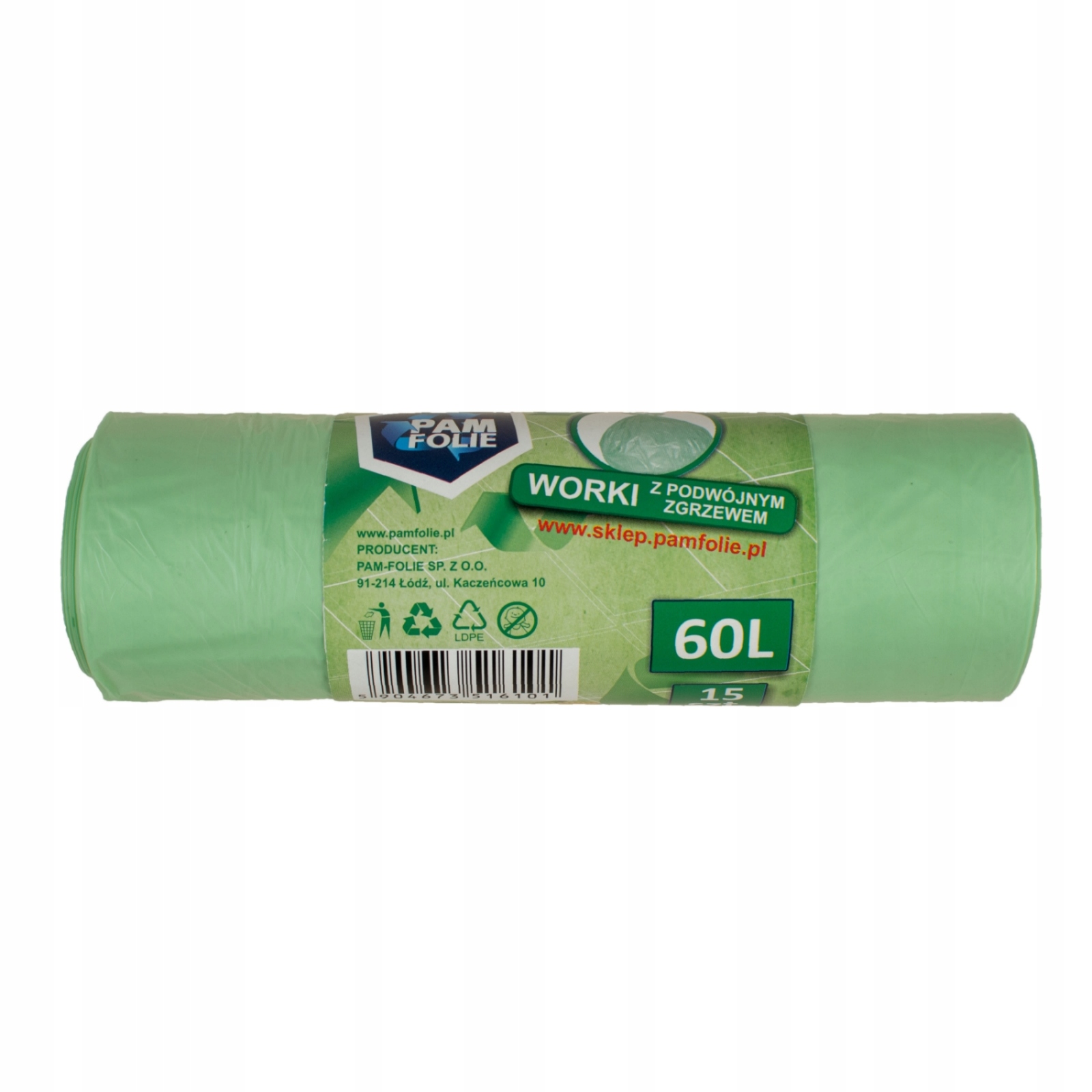 

Worki Biodegradowalne 100% Kompostowalne 60L 15szt