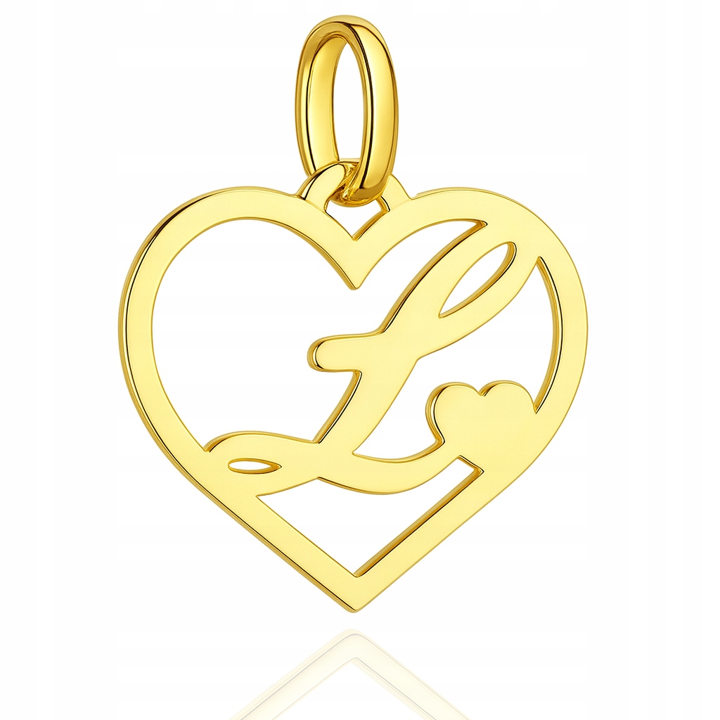Zlatý Přívěsek Písmeno L V Srdci PR.585