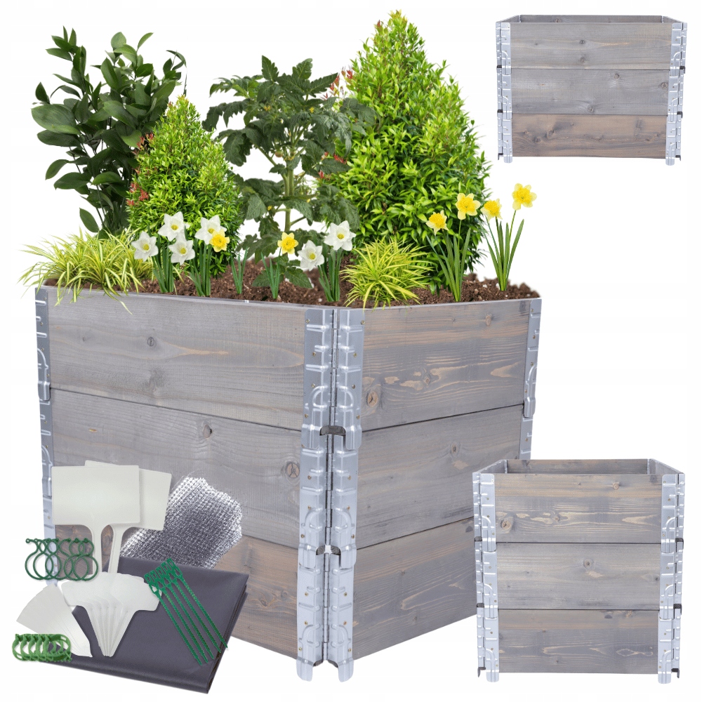 Vyvýšený kaskádovitý regulovaný záhon pařeniště bylinkový záhon impregnát 60x60x80