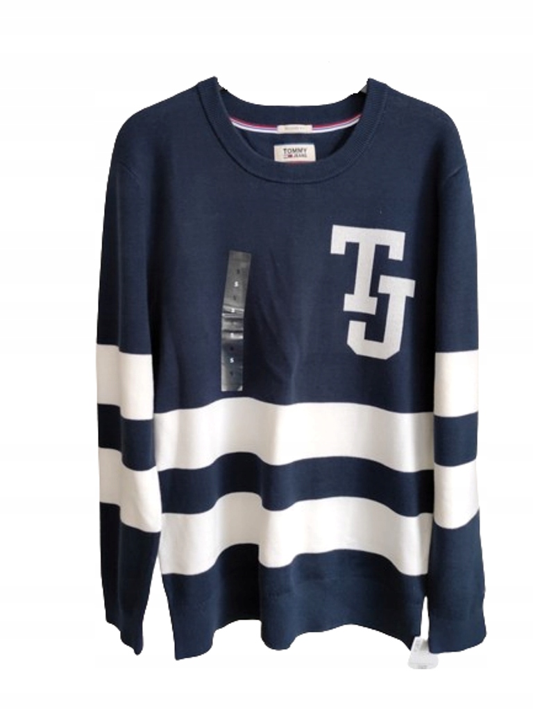 TOMMY HILFIGER DZIANINOWY SWETER 100% BAWEŁNA S